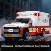 Non-Toxic 660Pcs American Ambulance Building Blocks With Stretcher City Emergency Vehicle Model Bricks Ornament Kids Diy Toys Holiday Gift