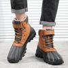Men’s Hiking Boots Khaki Casual Retro Men’s Outdoor Wide Shoes Boots Plus Size Anti Slip Rubber Boots & Galoshes
