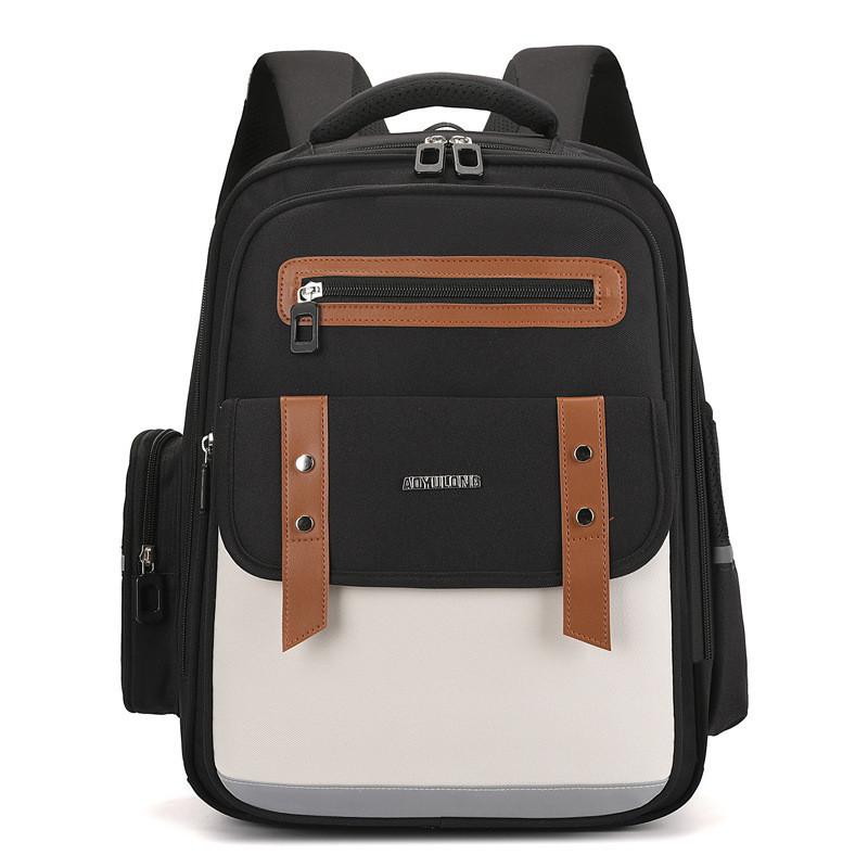 Stylish And Spacious Nylon Backpack For Middle High School College Students In Green Black Purple Pink And Dark Blue Colors
