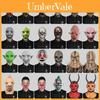 Máscara Facial de Demônio Vermelho Aterrorizante Para Festas de Halloween Com Design Assustador e Material de Látex