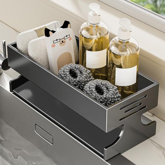 Kitchen Storage Rack Sponge Holder Drain Basket Multi-Purpose Organizer for Sponges Rags And Cleaning Supplies