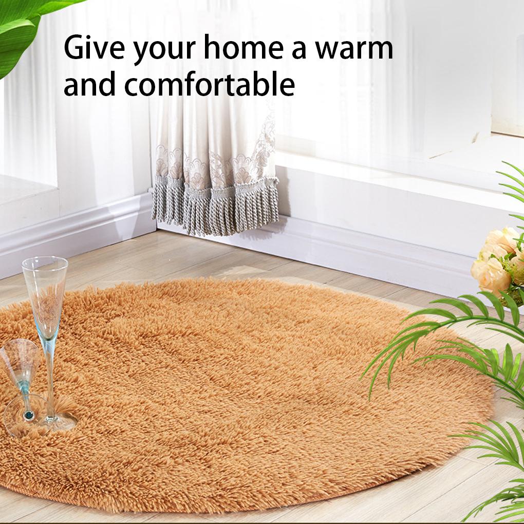Round Carpet Anti-slide Footcloth Bedroom Living Room Bathroom Blanket Floor Chair Cushion Rug Bay Window Basket Bedside