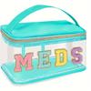 Multi-color transparent storage bag, makeup bag, travel storage bag, portable handbag, letter-embroidered toiletry bag