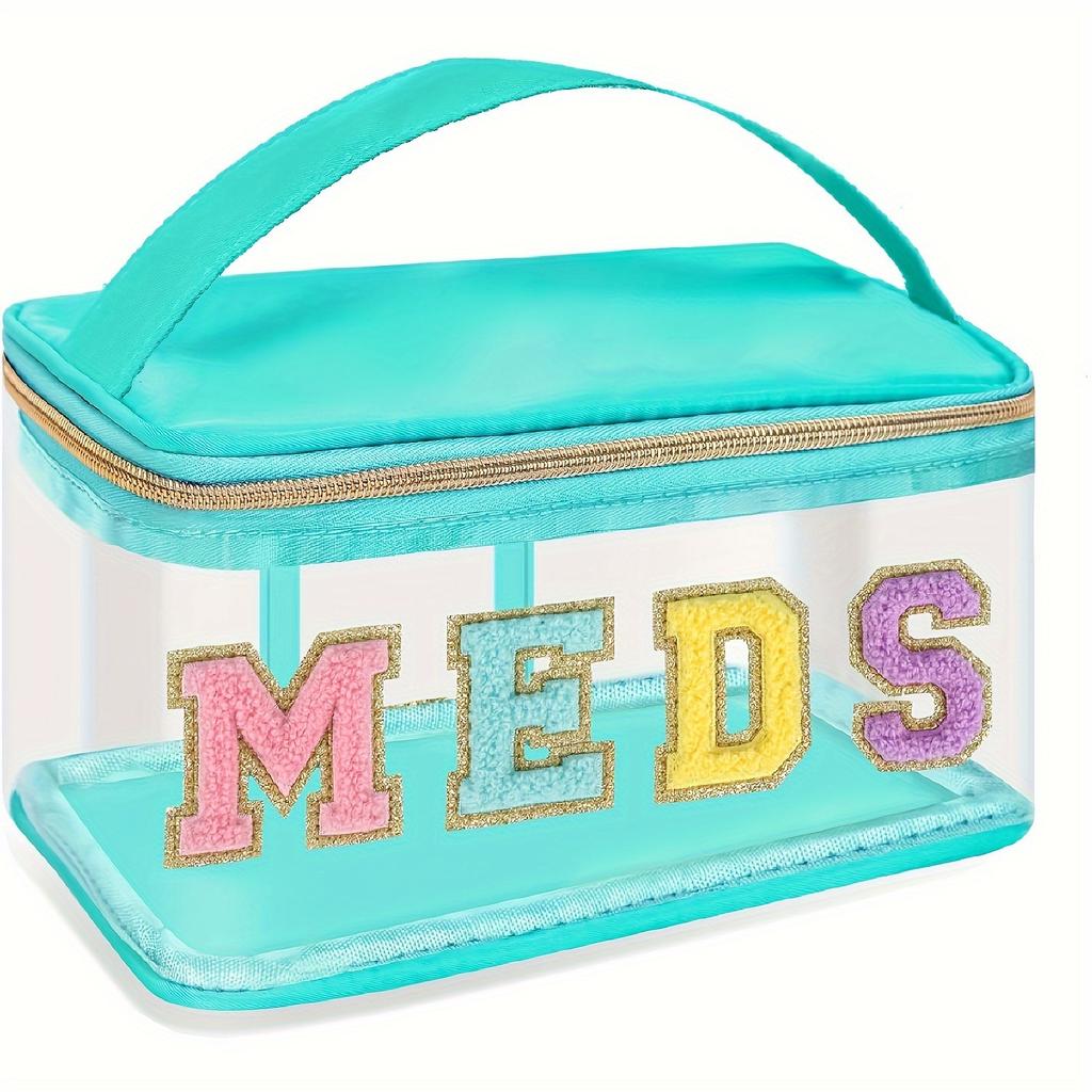 Multi-color transparent storage bag, makeup bag, travel storage bag, portable handbag, letter-embroidered toiletry bag