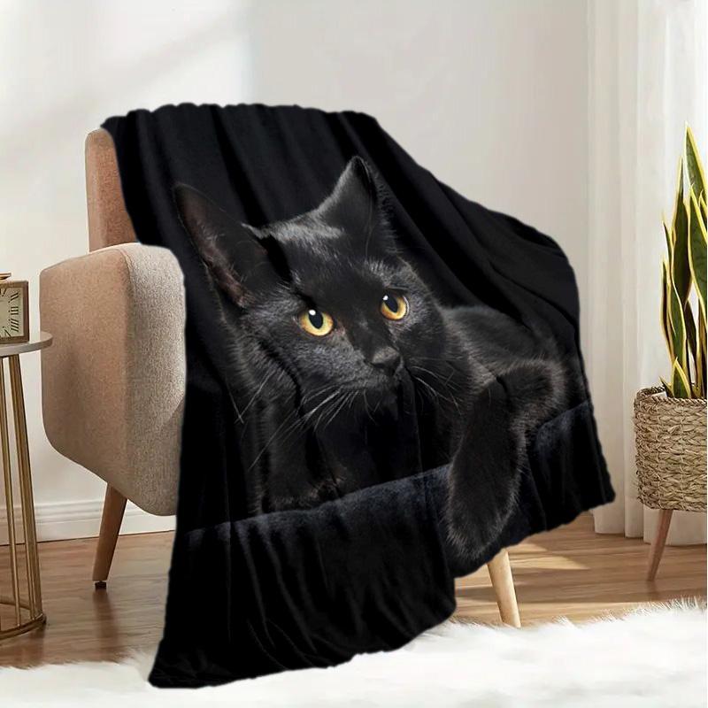 1PC Cute cat, cartoon blanket, all season lightweight home office outdoor nap multifunctional blanket