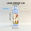 1PC Cat Hiding Inside Gift Box Art Print 750ml Color Plastic Sports Water Bottle Leakproof Flip Straw Lid Suitable for Sports Office Home Use