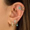 Neue Design Edelstahl Zirkonia Kleine Creolen Für Frauen Punk Blau Huggie Dünne Knorpel Ohrring Piercing Schmuck