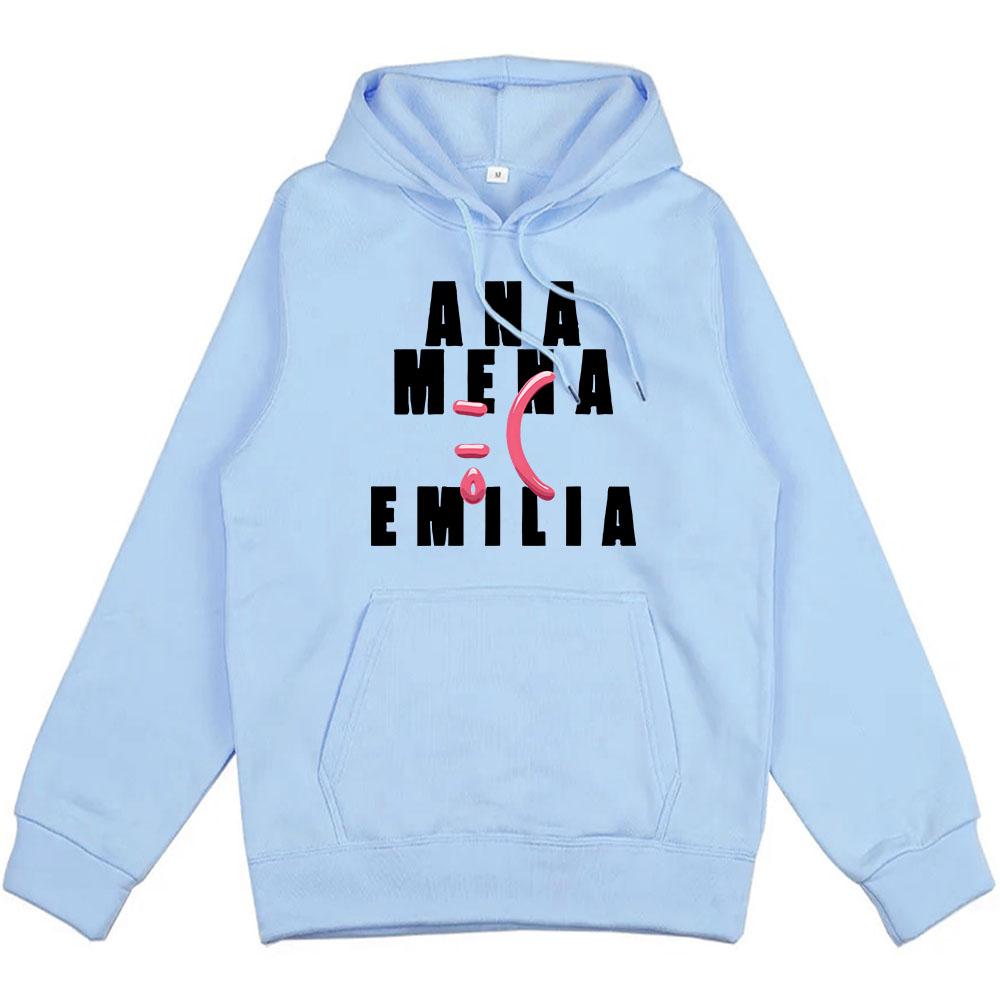 Ana Mena Emilia CARITA TRISTE Hoodies Streetwear Winter Men/Women Streetwear Graphic Clothes Hooded Fleece Unisex Pullovers Male
