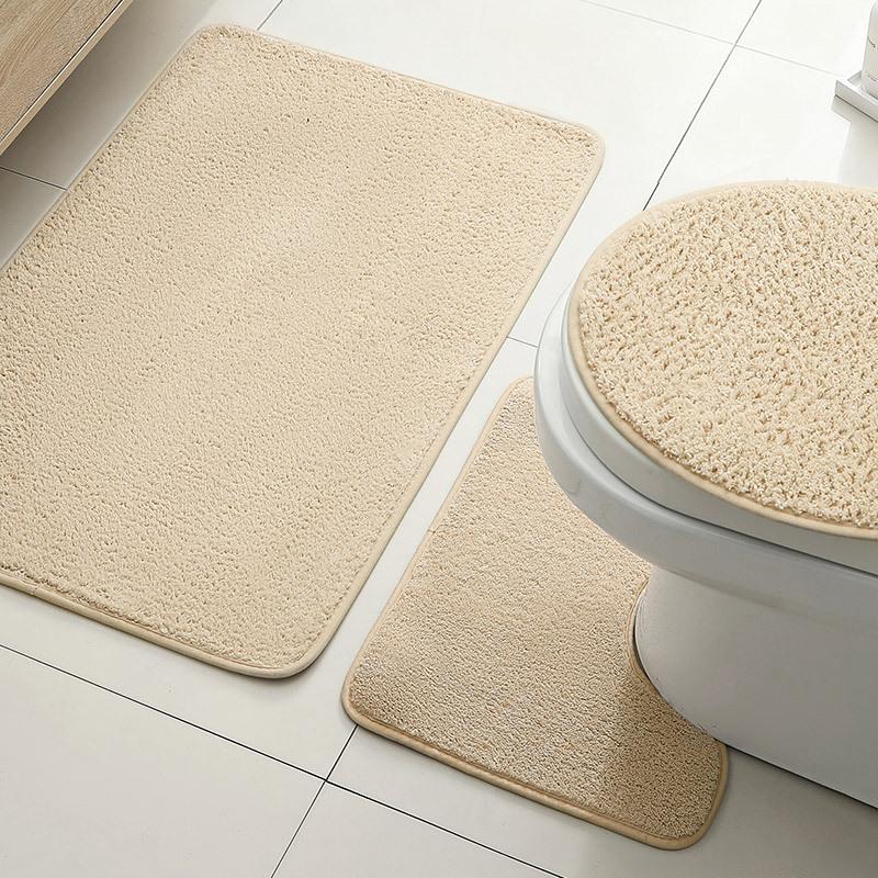 Bathroom Absorbent Foot Mats, Home Bathroom Floor Mats, Door Entry, Door Non-Slip Mats, Simple Three-Piece Set