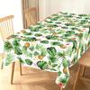 Summer Tropical Palm Leaf Pineapple Rectangle Tablecloth Home Table Decor Reusable Kitchen Dining Tablecloth Wedding Party Decor