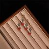 925 Sterling Silver Jewelry Auspicious Clouds Cinnabar Drop Earrings for Women Wedding Party Jewelry for Girls Friend Gift