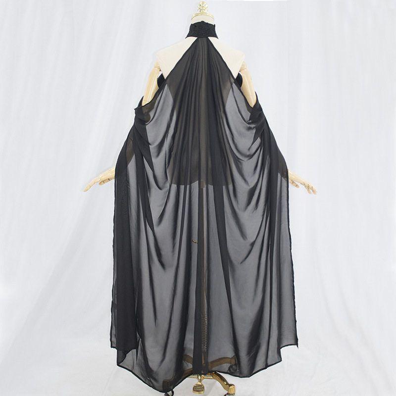 Black Ivory Chiffon Halter Neck Cape Thin Shawl Bridal Shawl Women's Cape Cloak