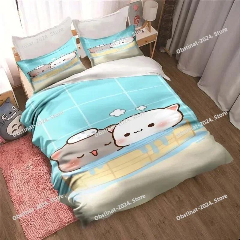 Bubu Dudu Cartoon Cute Bear Kawaii Christmas Gift Bedding Set Duvet Cover Sheet Pillowcase Soft Quilt Cover Queen King Size