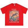 Rage Consumes Me Dolphin Funny Dolphin Meme T Shirt Men Women Hip-hop T-shirts Short-sleeved Casual Vintage Cotton T-shirts