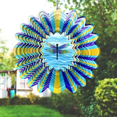 Decoração de girador de vento animal 3D com gancho para jardim interno e externo, quintal, varanda, tartaruga colorida, borboleta, galo