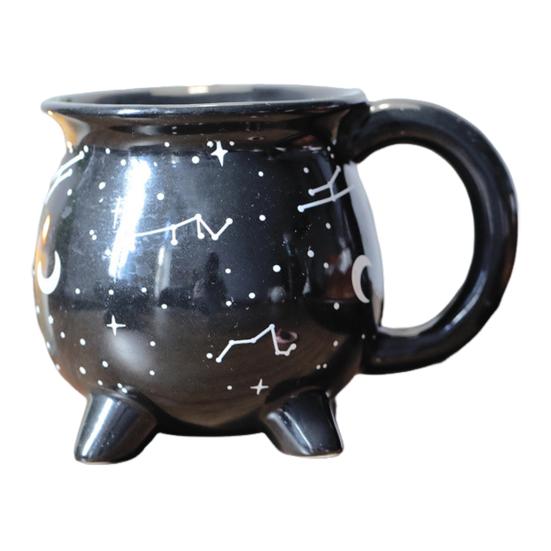 Cauldron Coffee Mug Constellation Tea Cup 350ml Unique Ceramic Mug Halloween Witchy Gifts for Freinds