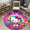 Classic Round Love Multicolor Carpet, Non-Slip Floor Mat for Dining Room