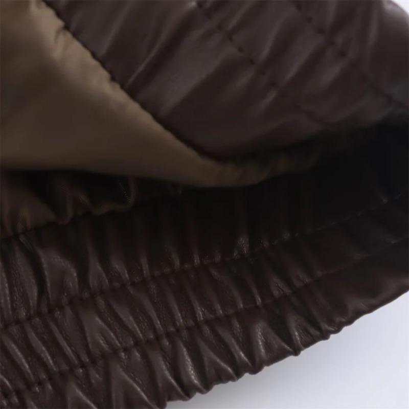 Autumn New Women's Jacket Simple Loose Clothing Casual Fashion Coat All-match Imitation Leather Pilot Jacket