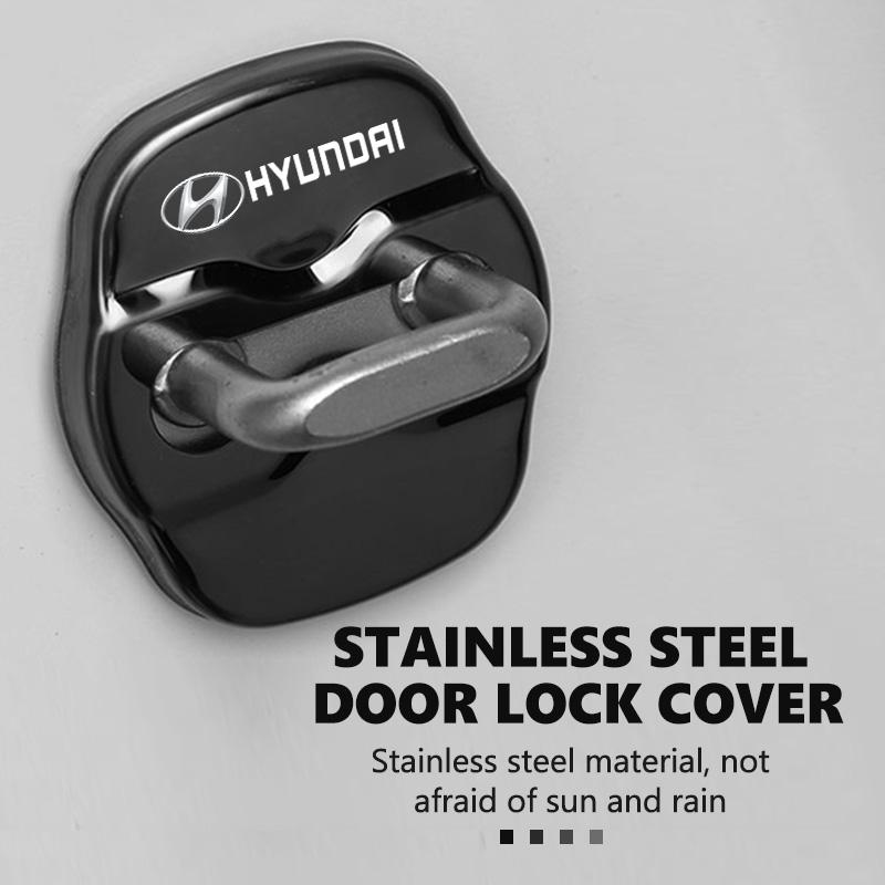 Stainless Car Door Lock Buckle Trim Cover Protector Rust Accessories For Hyundai GDi N Line i10 Azera Genesis G70 G80 G90 Accent R8