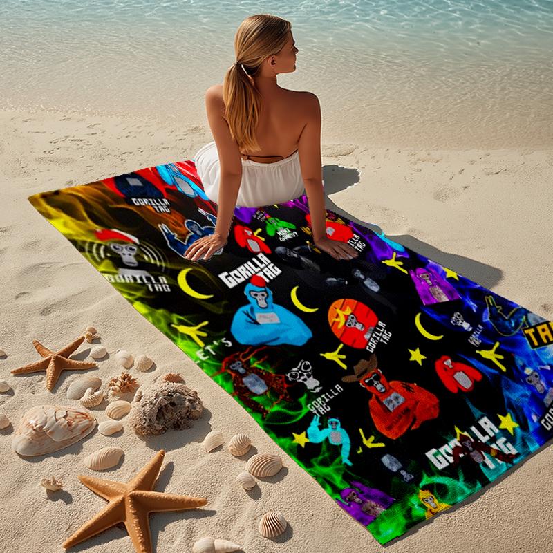 Proof Beach Towel with a Gorilla Tag1 Pattern - Soft,absorbent,quick-drying,machine Washable - Perfect for Swimming,camping,bathing