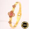 European and American high-end four-leaf clover diamond-encrusted titanium steel  women's light luxury versatile explosive  