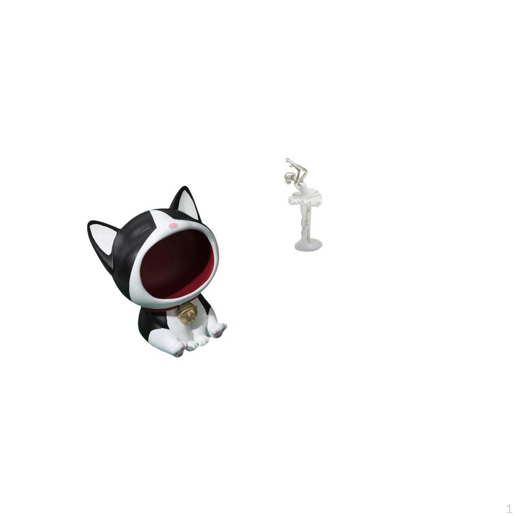 Cat Statue Art Craft Ornament Entrance Key Bowl Candy Decorative Ballerina Figurine Modern