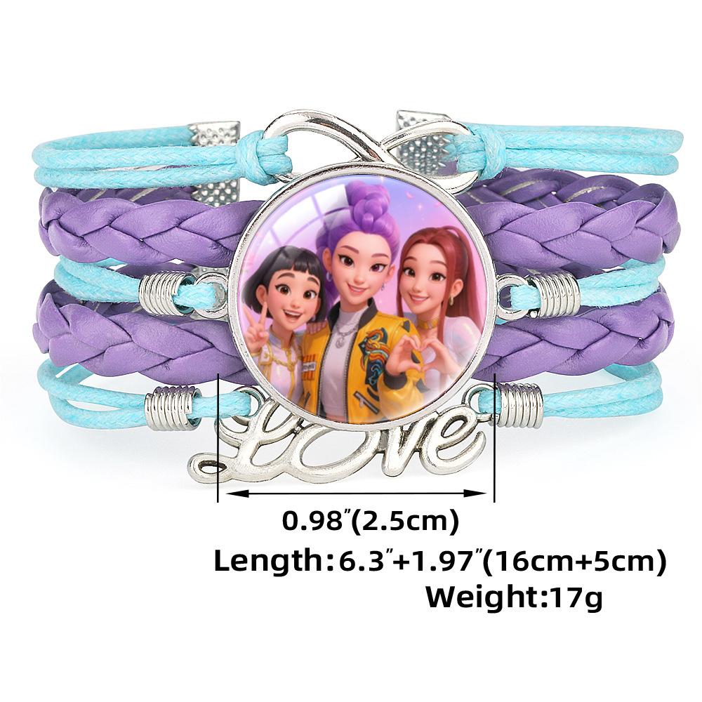 Kpop Demon Hunters Beaded Cartoon Anime Bracelet Pendant Beaded DIY Bracelet Bangle Girls Jewelry Kids Gifts
