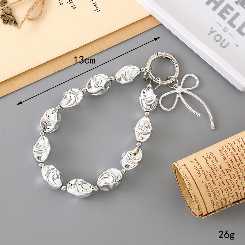 New Pearl Bow Beaded Pendant Phone Case Charm Wrist Strap Lanyard