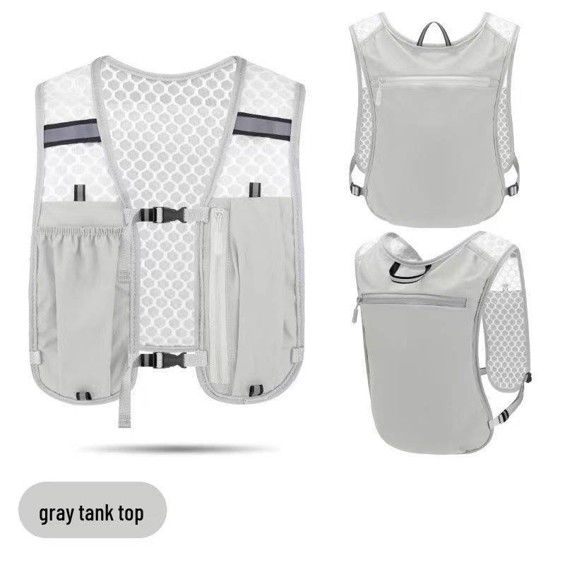 Reflective Night Run Backpack: Breathable, Waterproof, Cycling & Running Vest with Water Bottle and Phone Storage. Adjustable Unisex