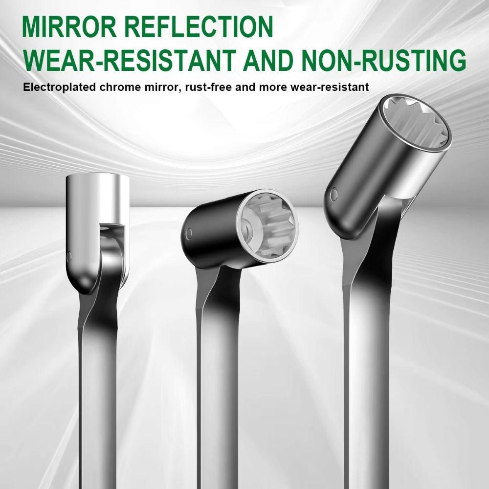 12-point Dual Head Spanner Adjustable Flexible Socket Wrench Swivel Head Socket Wrench  Household