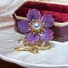 Chinese-style brushed bamboo flower brooch with natural freshwater pearls, a traditional Chinese accessory for cheongsam