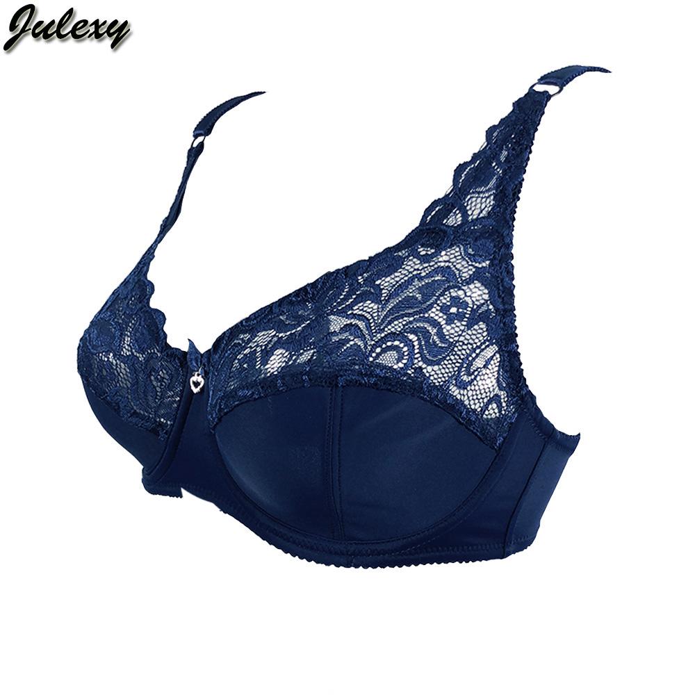 Julexy C D Cup Big Size Women Bra Lace Hollow Out Underwear Sexy Ultrathin Transparent Brassiere