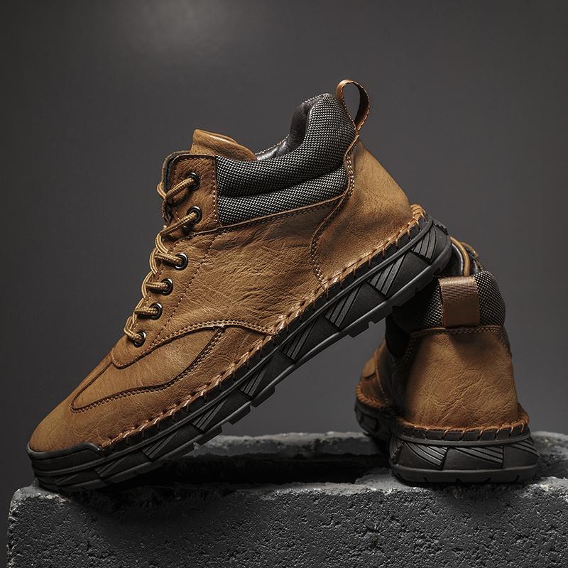 Pánské Ručně vyráběné Neformální boty Venkovní vysoké boty Gumová podešev Velká velikost Pánské boty 38-48