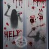 Halloween Mall Window Ghostly Horror Stickers Holiday Party Decoration Blood Fingerprints Electrostatic Stickers Room Decor