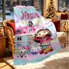 Custom Name Personalized Gabby's Dollhouse Print Blanket, Home Decor, Bedroom, Sofa, Camping, Couch, Gifts for Birthday Christmas
