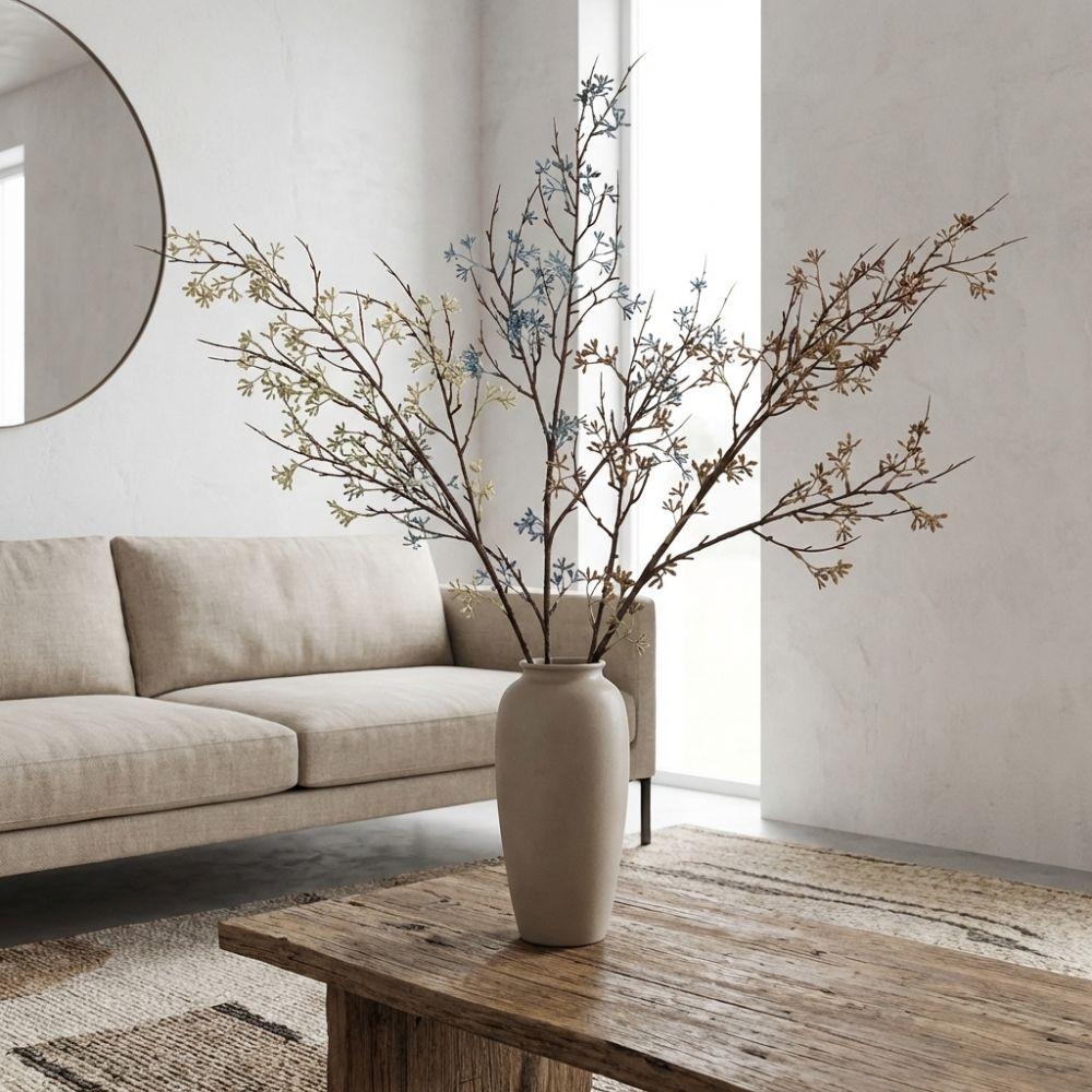 Plastic Artificial Eucalyptus Berries Handmade Fake Plants Eucalyptus Nut Branch  Dining Table