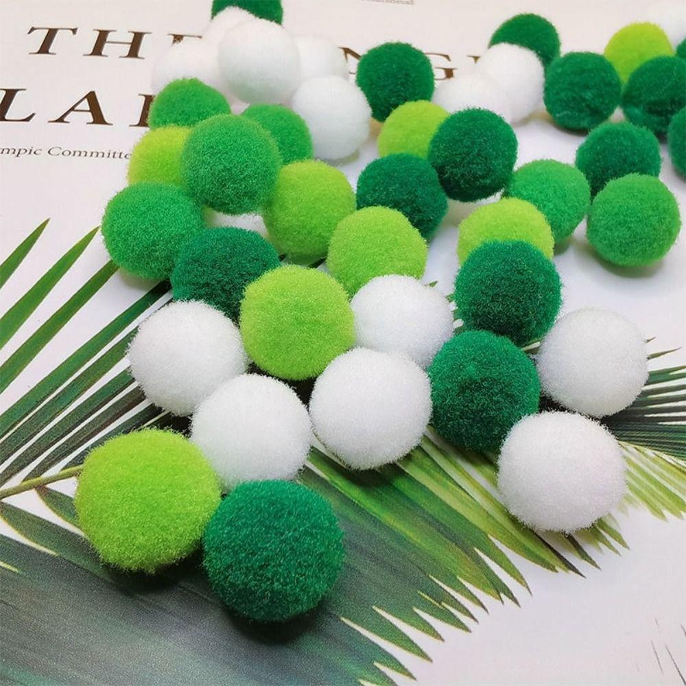 

100 Pcs Chrismas Colors DIY Pom Pom Ball Candy Colors DIY Plush Ball Pompom Fur Balls Clothing style 8