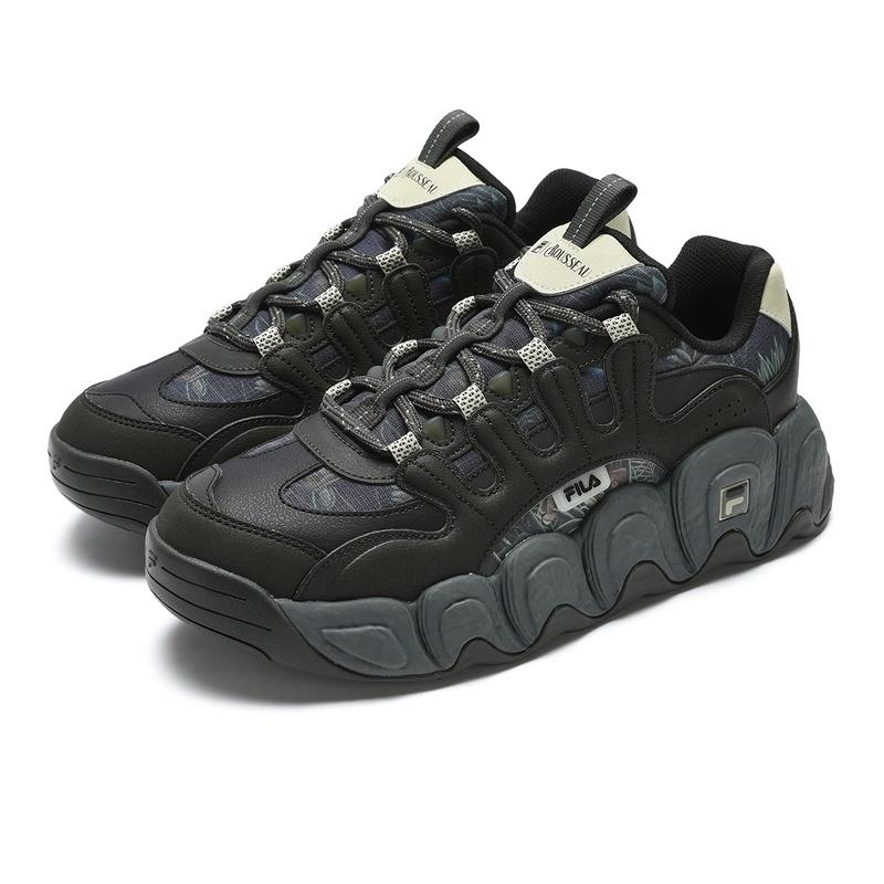 FILA Croissant Abrasion Resistant Low top Running Shoes Men's Black Green F12M441121FRB