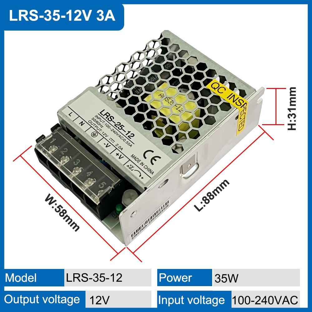 LRS-35W Single Output Ultra Thin Switching Power Supply 5V 12V 24V Transformer