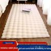 Cream Velvet Bubble Bedroom & Sofa Rug - Stain Resistant Mat for Bedside & Bay Window.