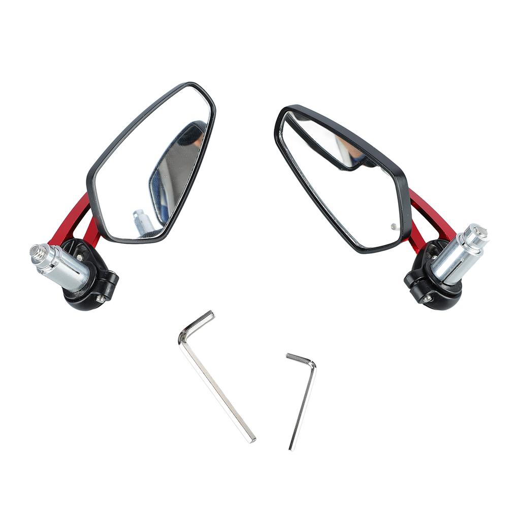 1 Pair Motorcycle Rear View Mirror 360 degrees Rotatable Glass Clear Handlebar Side Mirror