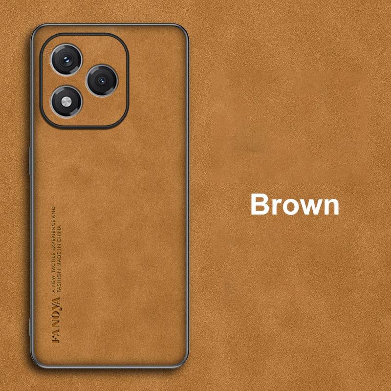 

Чехол для Honor 400 Lite 5G Роскошный чехол для телефона из ПУ кожи для Honor400 Lite Задняя крышка Матовый силиконовый Ударопрочный Полная защита For Honor 400 Lite коричневый