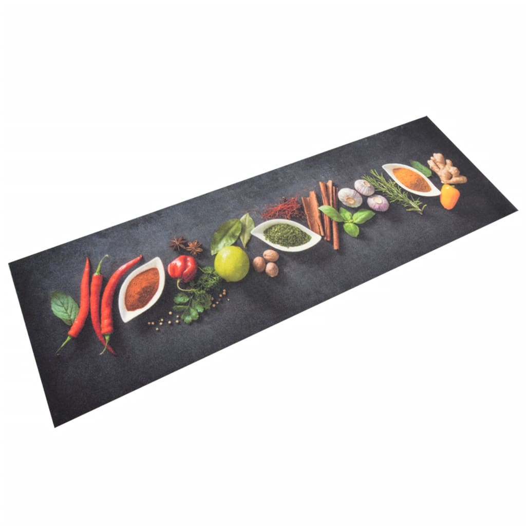 Vidaxl Dywanik Kuchenny, Wzór W Przyprawy, 60X180 Cm, Aksamit