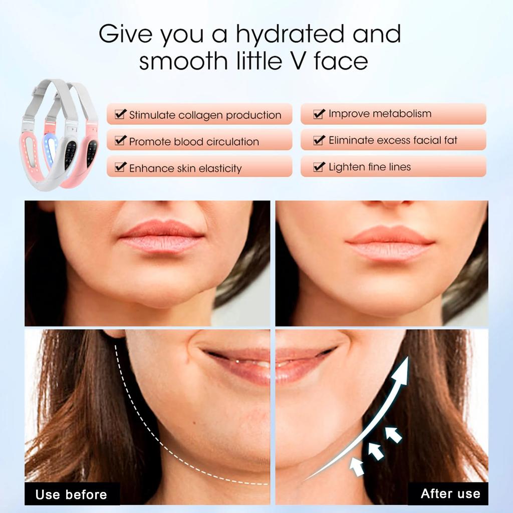 4 In 1 Massager for Face, Facial Sculpting Device for Double Chin, Reduces Sagging Skin, Remote Control Operation with 5 Modes,