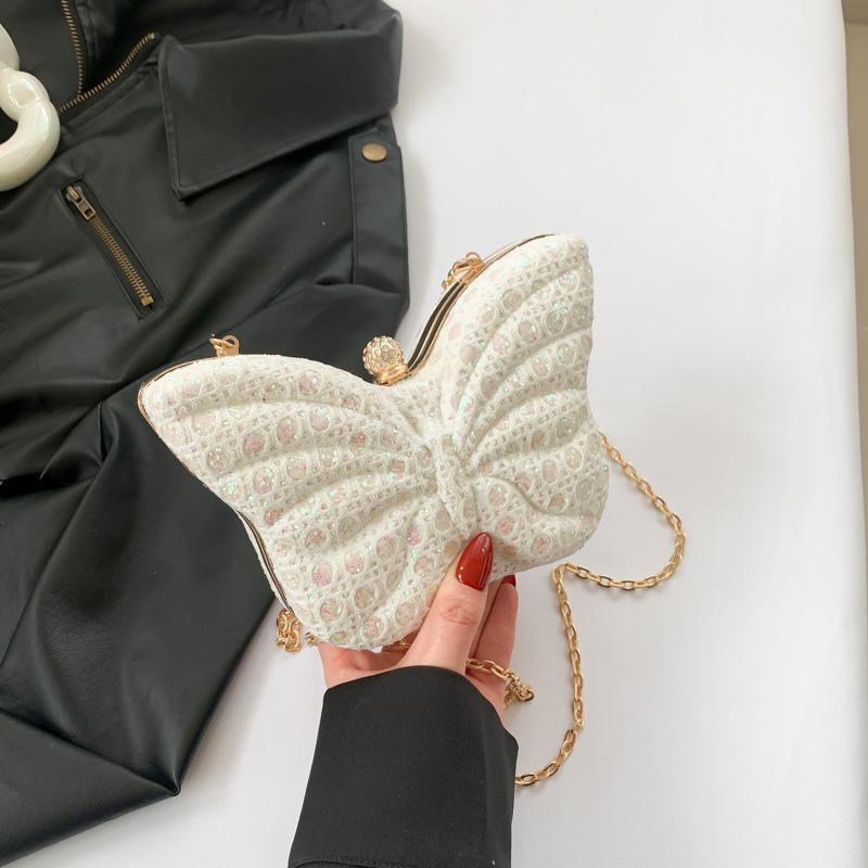 2025 New Fashion Trend Fashion Fashion Dinner Bag Femininity Box Messenger Bag Butterfly Bag Chain Bag