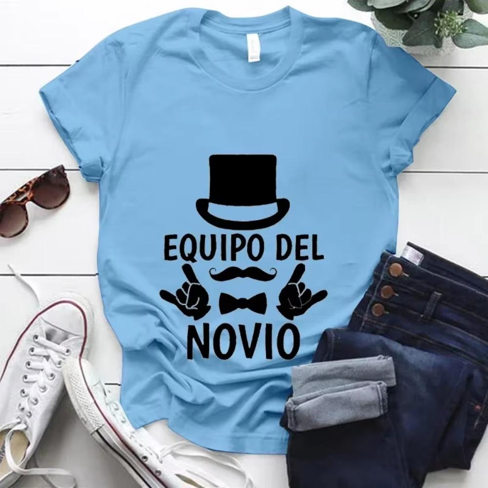 Team Groom T-shirt Equipo De Novio Print T Shirt Bachelorette Hen Party Male Tee Wedding Groomsman Clothes Tshirts Best Men Tops
