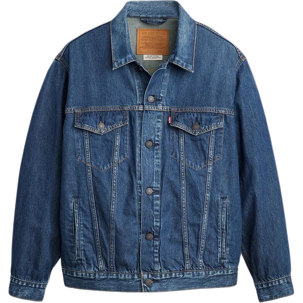 Levis Pointed Collar Loose Fit Single Breasted Long Sleeve Jacket Men Jacket Blue A5782-0021