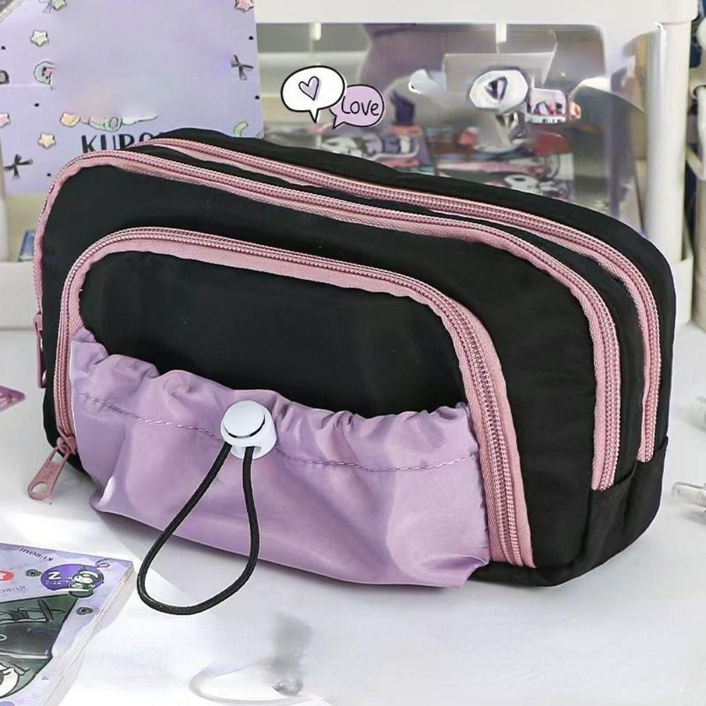 Five-Layer Pen Bag Zipper Pen Storage Bag Fashion Pencil Case  Gift