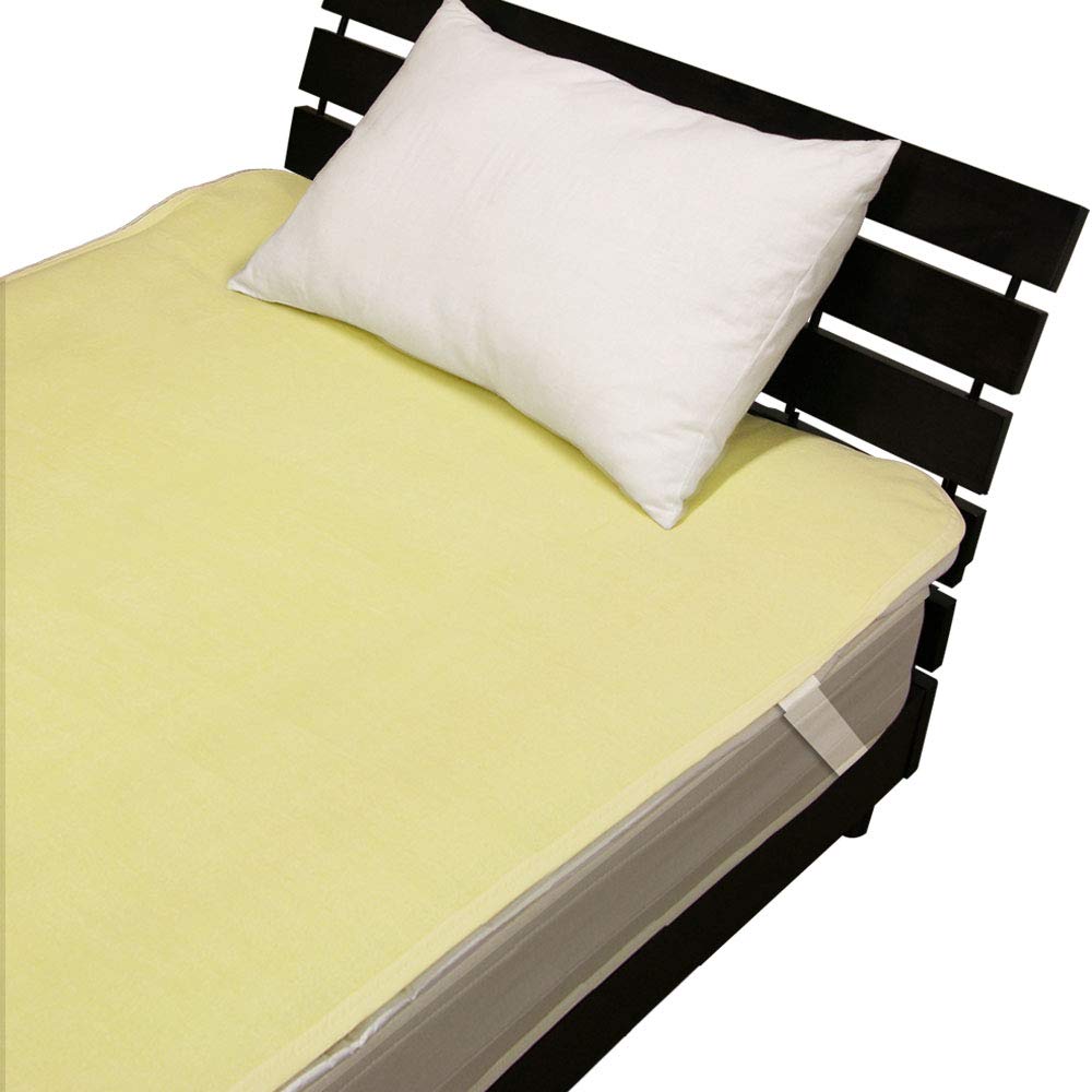 

Manufacturer Direct: Waterproof Terry Sheet (for bedwetting and care), Single Size 100 x 205 cm (with elastic) (Cream/Yellow)