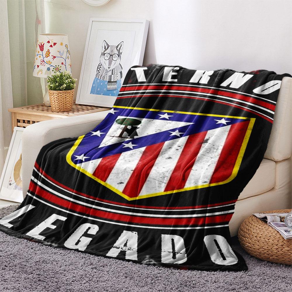 1PC Club Atlético de Madrid Patterned Flannel Blanket Suitable For All Seasons for Home Decor Warmth and Comfort Gifts Holiday Present